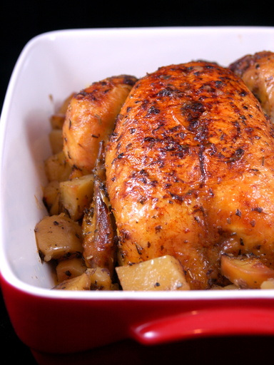 Poulet-rôti-et-ses-pommes-de-terre