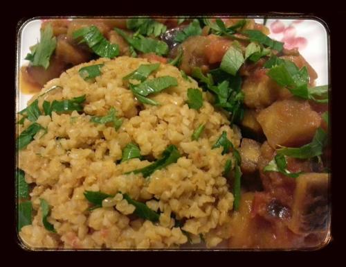 Boulgour à la tomate et fondant d’aubergine à l’huile d’olives (séverines)-companion