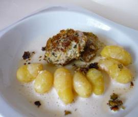 Filet mignon aux noisettes, pommes de terre et ecume de biere-thermomix
