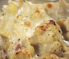 Gratin de chou-fleur vegan à la béchamel d'amande  (sans gluten/sans lait/sans matière grasse)-thermomix