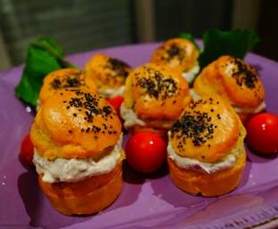 Petits sandwichs au thym et citron, rillettes de sardine à la ricotta-thermomix
