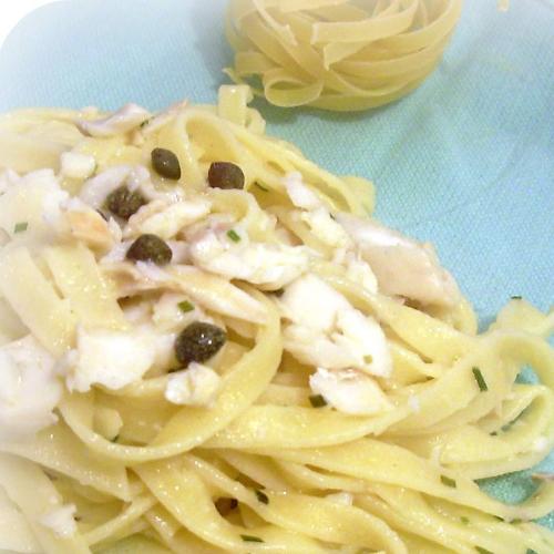 Tagliatelles au cabillaud et câpres-thermomix