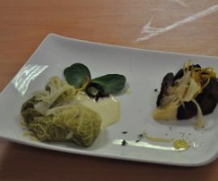 Ballottine de cabillaud et ses légumes du terroir accompagné de son sabaillon de poires-thermomix
