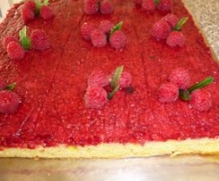 Biscuit à l'huile d'olive , aux framboises et coulis de framboises-thermomix