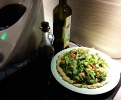 Salade tomates/oseilles sur lit d'hoummous à l'avocat-thermomix