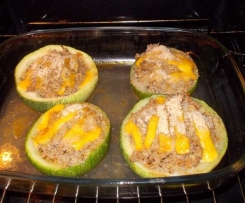 Courgettes rondes farcies et gratinées au mont des cats