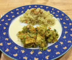 Poulet / riz aux legumes comme un wok