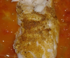 Ratatouille et dos de cabillaud au curry
