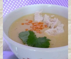 Velouté de lentilles corail au poulet