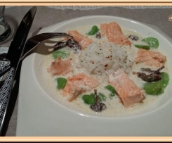 Blanquette de saumon aux fèves