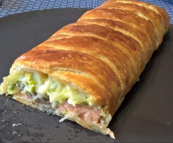 Feuilleté crousti-crémeux saumon/poireaux 