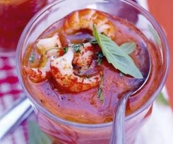 Gaspascho tomate, melon, écrevisses Gaspascho-tomate,-melon,-écrevisses