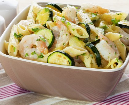 Pennes-aux-crevettes-et-courgettes