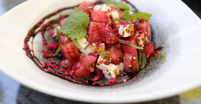 Salade de melon, feta et menthe
