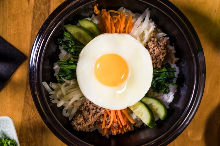 Bibimbap coreen au boeuf et legumes