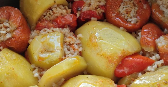 Gemista (legumes farcis grecs au riz)