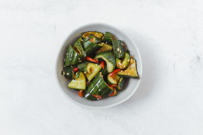 Salade de concombre chinoise au sesame (pai huang gua)